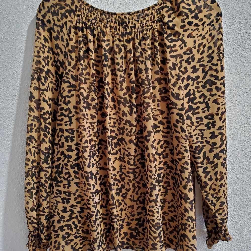 Leopard Print Blouse size 2X